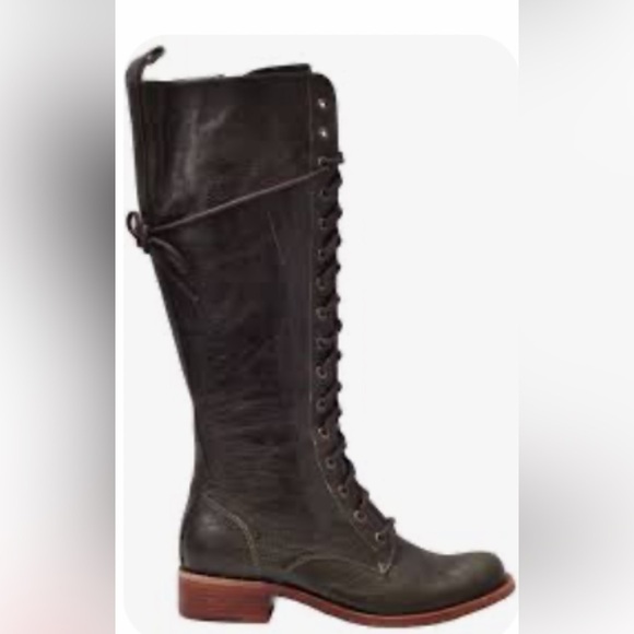 FREE PEOPLE Anthropologie GEE WAWA LACE UP BOOT Women’s 7 Granny Witchy Combat - Picture 1 of 15